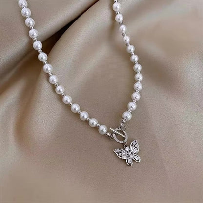 Aurora Butterfly Pearl Necklace